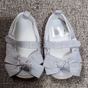 Striped Bow Kids Shoes